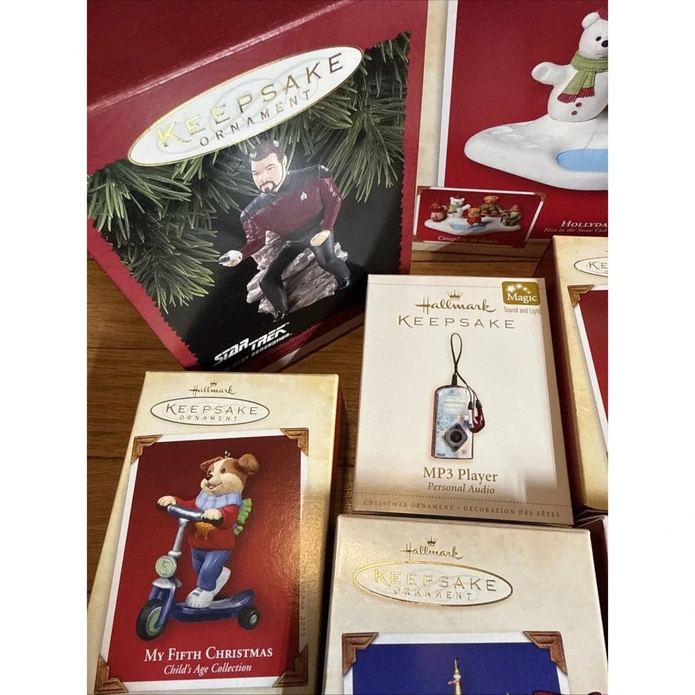 Hallmark Keepsake Ornament Lot of 22 Star Wars Star Trek Sports 1996-2018